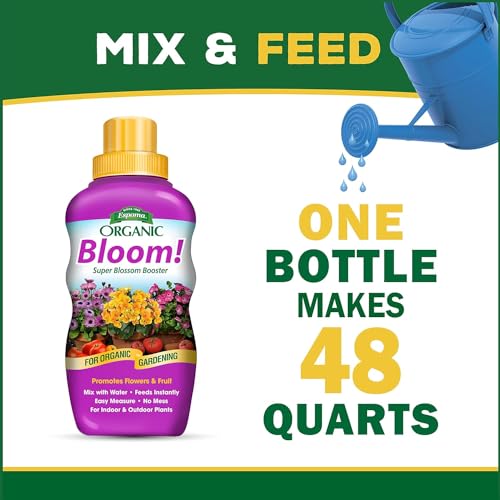 Espoma Organic Bloom Liquid Blossom Booster 16 Oz & Grow All-Purpose Liquid Plant Organic Food 16 Oz Concentrate
