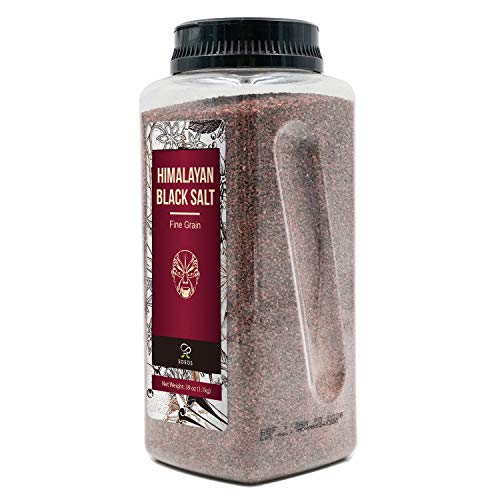 Soeos Black Salt, Coarse Grain, 2.4 LB(39 Oz), Natural Faux Egg Flavor