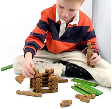 Tumble Tree Timbers Wood Building Set – 450 Pieces. Build Log Cabins. Educational STEM Toy