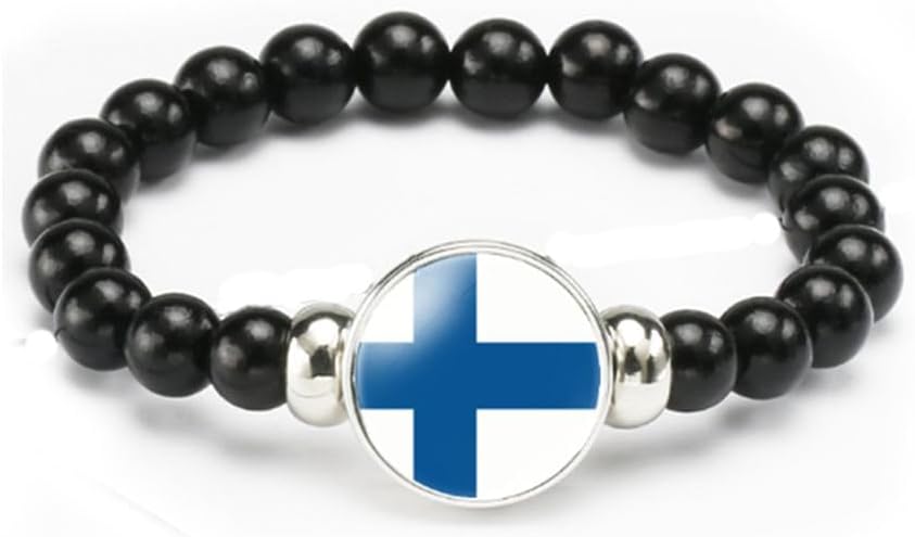 vmcoatdu National Flag Bracelet Elastic Rope Beaded Bracelet Support Your Country Travel Souvenir Gifts for Men Women
