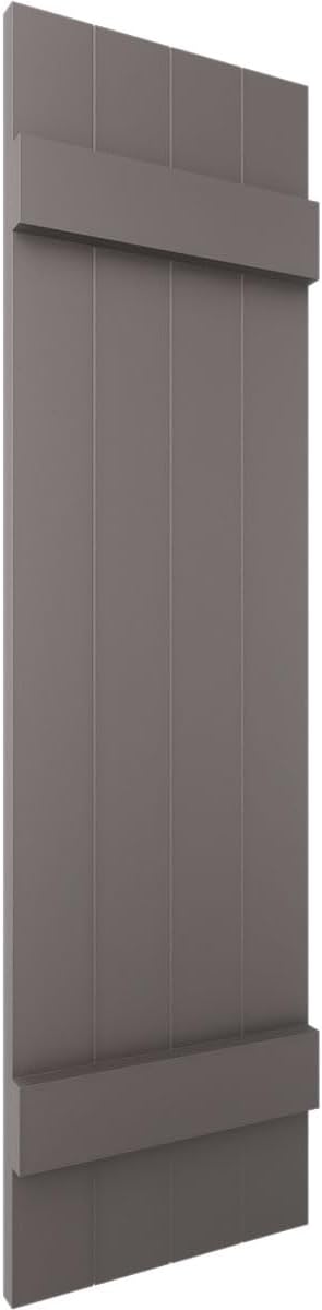 14"W x 59"H Lifetime Vinyl, Standard Four Board Joined, Board-n-Batten Shutters, w/Installation Shutter-Lok's & Matching Screws (Per Pair), Forest Green