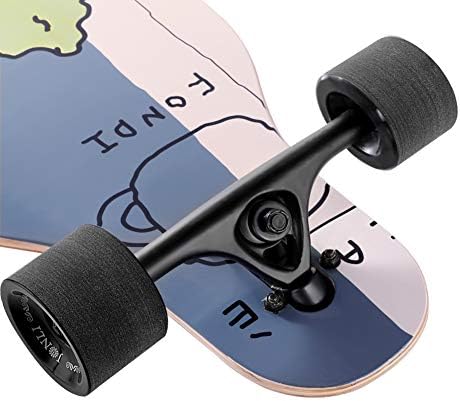Junli 41 Inch Freeride Skateboard Longboard - Complete Skateboard Cruiser for Cruising, Carving, Free-Style and Downhill