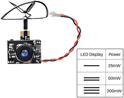 WT03 Micro FPV AIO 600TVL Camera 5.8G 25/50/200mW Adjustable Transmitter with Cloverleaf Antenna for Mini Aircraft