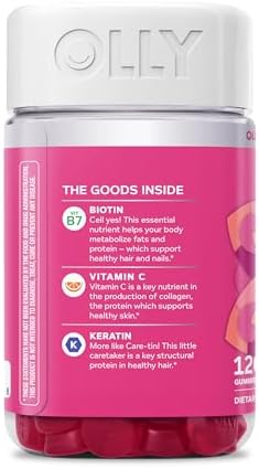 OLLY Hair Skin and Nails Gummies, Undeniable Beauty, Biotin - 60 Count