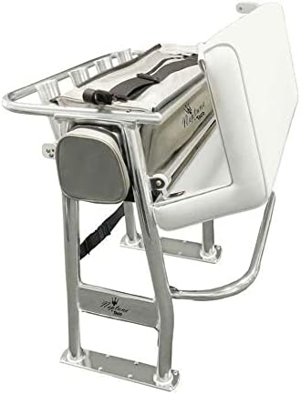 TACO Marine Taco Metals Marine Neptune II Leaning Post with Soft Pack Storage, 33-1/4 x 35 x 26-Inch | Measures 33-1/4 x 35 x 26 in, nautical style