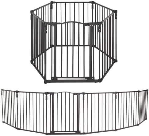 Toddleroo by North States - 3 In 1 Arched Décor Metal Superyard Baby Play Yard: 6 Panel Playpen, Baby Gate, or Extra Wide Baby Fence - Encloses Up to 10 Square Feet - 30 Inches Tall - Matte Bronze