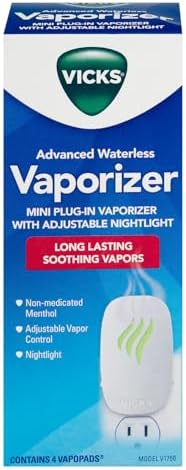 Vicks Advanced Soothing Vapors Waterless Vaporizer (Pack of 1) | Vaporizer with Night Light and VapoPads to Help Relieve Discomfort from Colds and Flu