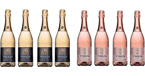 VINADA - Sparkling Gold - Zero Alcohol Wine - 750 ml (8 Glass Bottles)