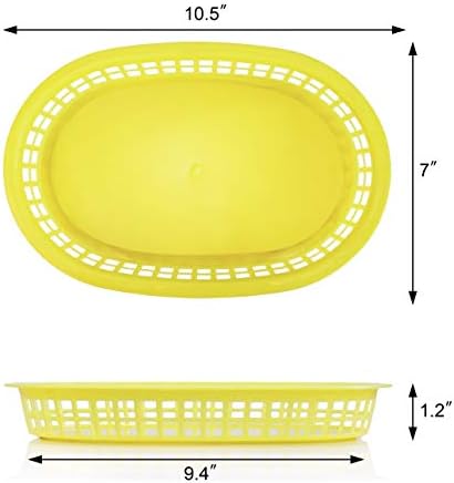 New Star Foodservice Fast Food Baskets, 10.5 x 7 Inch, Set of 12, Yellow