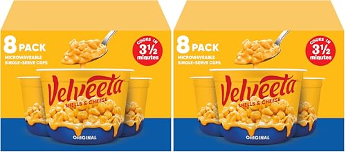 Velveeta Shells and Cheese Mac and Cheese Dinner, 8 Cups, Original, 2.39 oz | for Easy Snacks or Dinner Sides MADE WITH REAL CHEESE