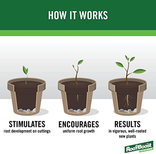 RootBoost Rooting Hormone, Rooting Powder for Plant Cuttings, 2 Ounces | Propagation for indoor and outdoor plants, container gardens and garden ornamentals, contains Hormodin 1