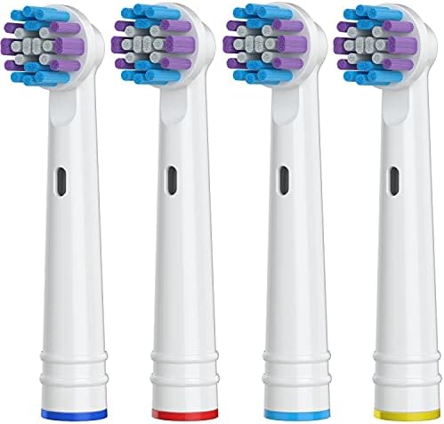 Replacement Toothbrush Heads for Oral-B, 4 Pack Replacement Heads Compatible with Oral B Braun Electric Toothbrush, 1 Count (Pack of 4)