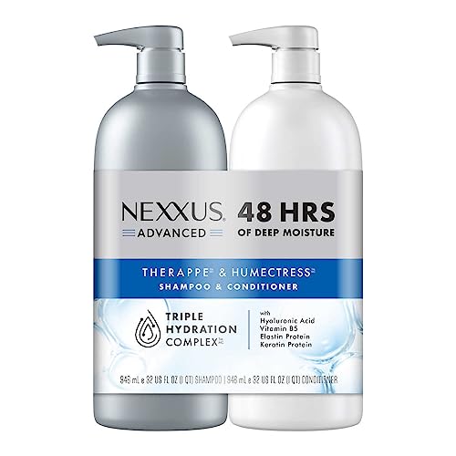 Nexxus Therappe Humectress Shampoo Conditioner 2 Count for Ultimate Moisture for Dry Hair Powered by Polysoft Hydrator Technology with Tri-lipids 33.8 fl oz