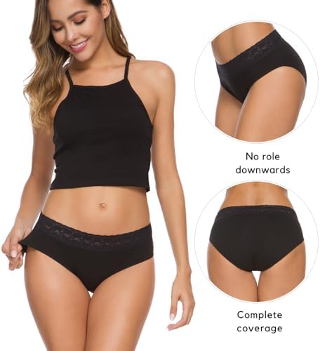 Hipster Panties for Women Underwear Lace Bikini Hip-huggers Panties 5 Pack