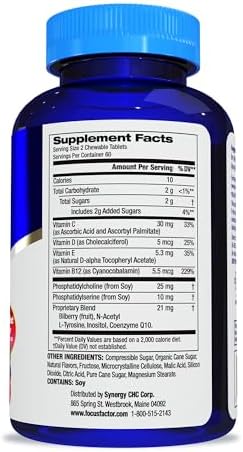 Focus Factor Kids Extra Strength Daily Chewable for Brain Health Support, 120 Count – Vitamins - Quality Formula – Gluten & Dairy Free Supplements for Children – No Artificial Sweetener