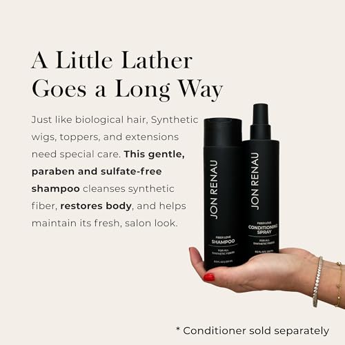 Jon Renau Synthetic Wig Shampoo, Paraben & Sulfate Free, Moisturizing and Gentle Cleanser for Wigs, Toppers, & Extensions