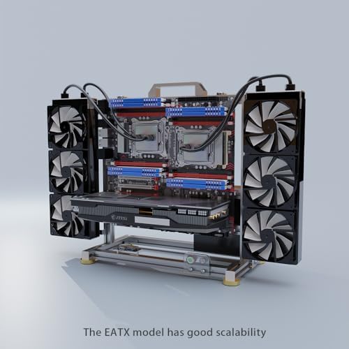 DIY Open Frame PC Chassis, Aluminum Computer Case, Supports ITX Motherboard, Excellent Cooling, Type-C Support