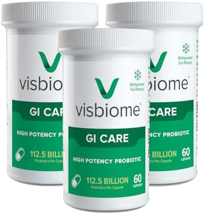 Visbiome® GI Care High Potency Probiotic, 112.5B CFU, 60 Capsules | Original De Simone Formulation®, Multi-Strain, Refrigerated Probiotics, Low FODMAP Certified, Gluten-Free, Made in USA