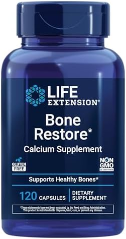 Life Extension Bone Restore Calcium Supplement, Vitamin D3, Magnesium, Boron, zinc, Manganese, Silicon, Helps Maintain Healthy Bone Density