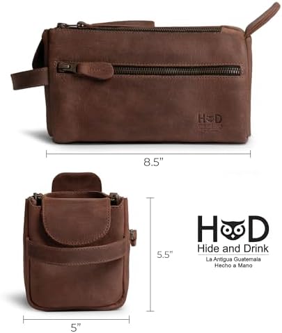 Hide & Drink, Toiletry Bag w/Handles, Hygiene Organizer, Travel Dopp, Razor Case, Bathroom, Shaving, Cosmetic Storage, Travel & Grooming Essentials