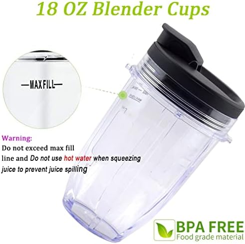 Replacement 24oz Blender Cup with Sip & Seal Lid For Nutri Ninja BL450 BL456 BL480 BL482 BL640 BL642 BL682 BN751 BN801 Foodi SS101 SS151 SS351 SS401
