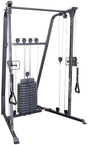 Body-Solid Best Fitness Functional Trainer Cable Machine, Full Body Workout Weight Stacks, Chest and Shoulder Exercise Home Gym LAT Pulldown Machines with 190lb Weights Stack