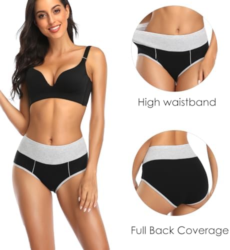 Annenmy Postpartum Underwear Women High Waisted Cotton Underwear Breathable C Section Panties Tummy Control Briefs