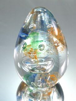 M Design Art Handcraft Crystal Rainbow Water Ring Glass Paperweight PP-0171