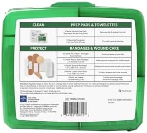 Curad Compact First Aid Kit, Green 75 Items, 1 Each