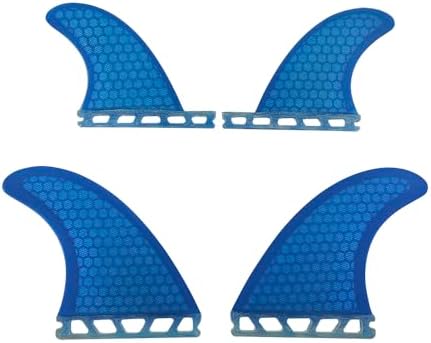 UPSURF Single Tab Surfboard Fin Fiberglass+Honeycomb Quad fin S/M Size (Blue G5+GL)