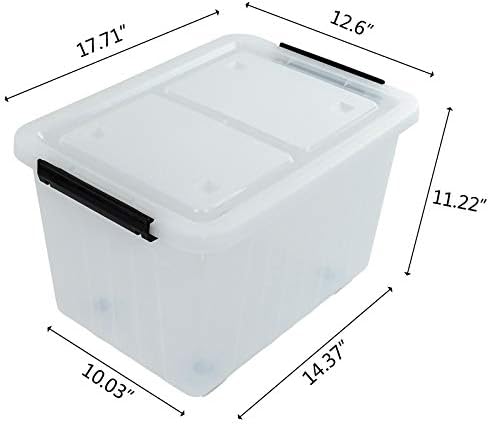 30L Plastic Storage Bin with Lid, Stackable Clear Container