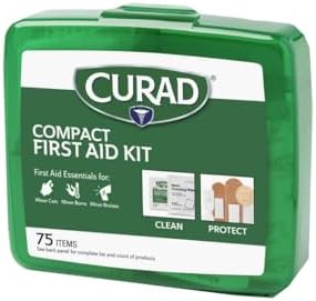 Curad Compact First Aid Kit, Green 75 Items, 1 Each