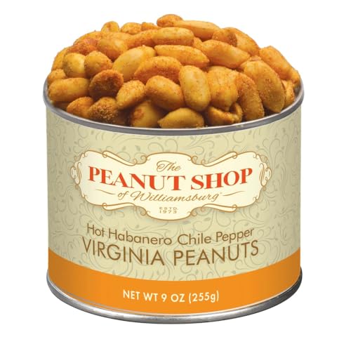The Peanut Shop of Williamsburg Extra-Large Handcooked Lightly Salted Virginia Peanuts Williamsburg Peanuts Non-Gmo Kosher Gluten-Free No Preservatives - 32 Oz Tin