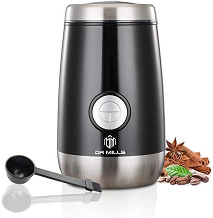 DR MILLS DM-7445 Coffee Grinder Electric,Spice and Herb Grinder, Blade & Cup Made with SUS304 Stainless Steel Food Grinders Electric