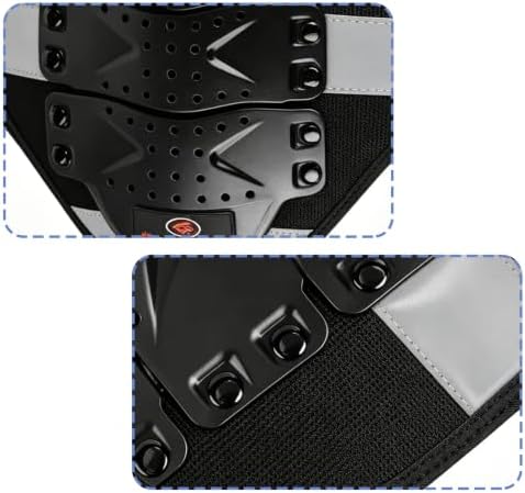 RIDBIKER Chest Protector Motorcycle, Dirt Bike Gear Body Armor Vest Spine Back Protector for Motocross Off-Road (Reflective at Night) (Black, S)