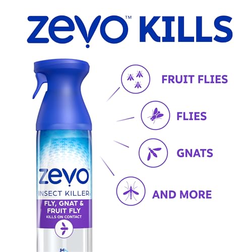 Zevo Flying Insect Bug Aerosol Spray, Kills Flies & Fruit Flies, 2 Bottles