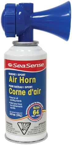 SeaSense Air Horn – Large Size (3.5 oz), 118 dB – Loud 1 Mile Range, Meets EPA & USCG Standards – Great for Boat & Marine Safety