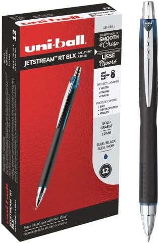 uniball™ Jetstream RT Ballpoint Pens, Black, 1.0mm Medium Point, 12 Count