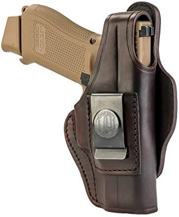 1791 Thumb-Break Gun Holster IWB/OWB, Fits Glock 19, 17, 22, 23, 26, 27 | Right-handed 4-Way leather gun holster also fits Taurus G2, Ruger SR9, Ruger SR9c and S&W M&P 9 M2.0, Glock 32 and 33