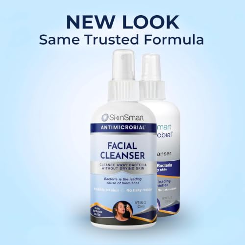 SkinSmart Antimicrobial Facial Cleanser for Breakouts and Blemishes, 8 oz