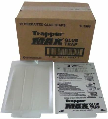 Trapper Max Glue Traps 72 Glue Boards Trap Mouse Bugs Insects Bed Bugs Spiders Cockroaches Non-Toxic, w