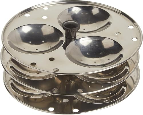 Tabakh 3-Rack Stainless Steel Hawkins Type Idli Stand, Makes 9 Idlys