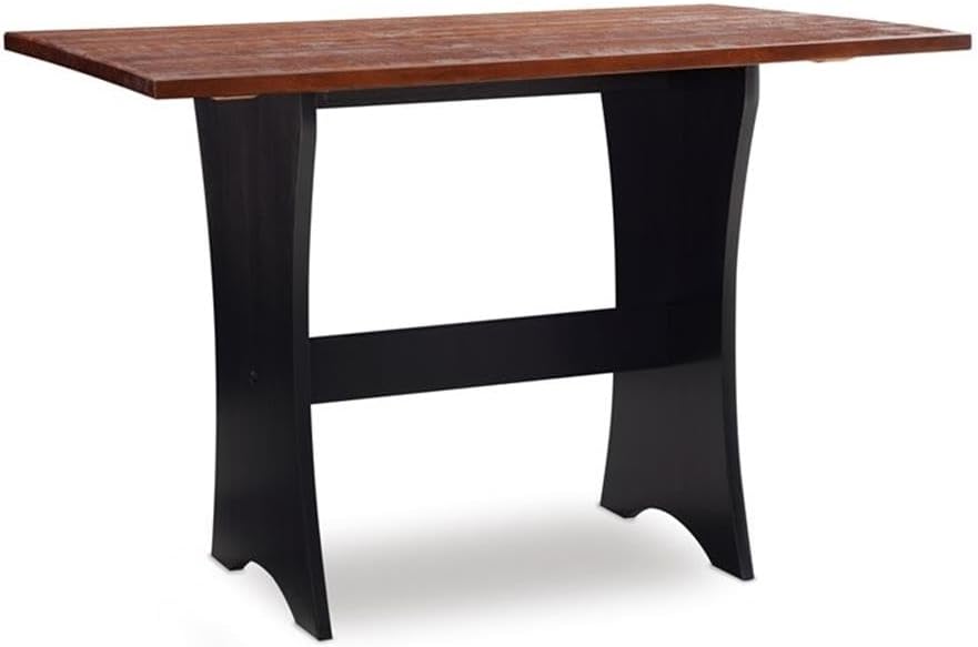 Linon Jackie Solid Wood 3 Piece Conversation Indoor Kitchen Corner Breakfast Dining Nook Set in Black