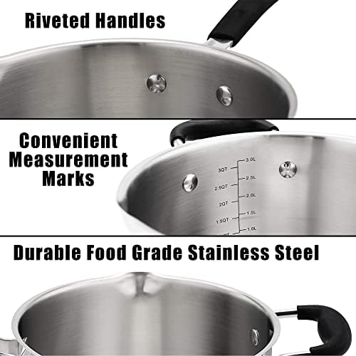 Rorence 6 Quart Stainless Steel Stock Pot, Induction Cooking Pot with Lid