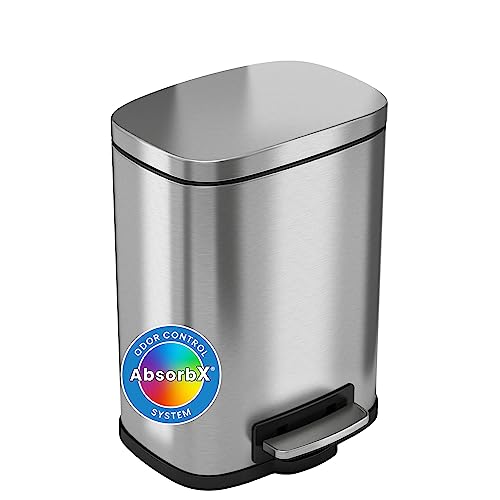 iTouchless 13 Gallon Touchless Sensor Garbage Can, Stainless Steel, Round Sensor Automatic Trash Can for Kitchen and Office