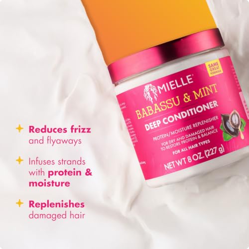 Mielle Organics Babassu & Mint Deep Conditioner with Protein, Moisturizing & Conditioning Deep Treatment, Hydrating Repair for Dry, Damaged