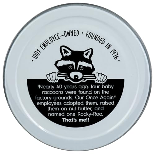 Once Again Organic Crunchy Peanut Butter No Sugar Added - Single Ingredient, Unsalted, Natural Peanut Butter No Palm Oil - Glass Jar, Non-GMO, Gluten Free - Chunky, Unsweetened - 1 Jar (16 oz)