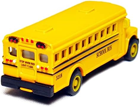🚌 KiNSFUN Classic Long Nose School Bus 2½" Die Cast Metal w/ Pull Back Action 12 Pack
