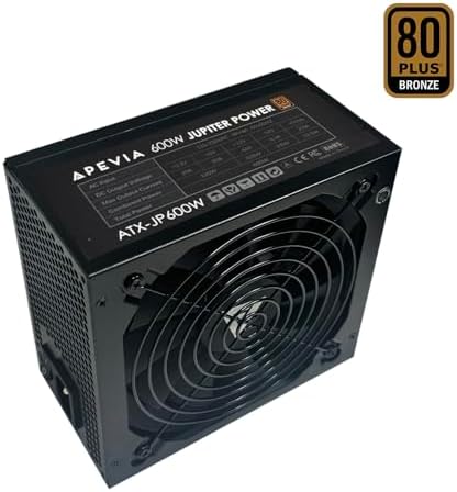 Apevia ATX-JP800W Jupiter 800W 80 Plus Bronze Certified Active PFC ATX Gaming Power Supply, Supports Dual/Quad Core CPUs, SLI/Crossfire/Haswell, 3 Year Warranty | 80+ Bronze PSU, Auto Thermal Controlled 135mm Fan, Heavy Duty Protections, Active PFC, Low…