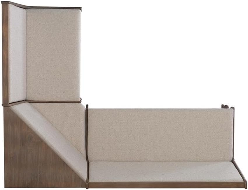 Linon Natasha Transitional Wood Corner Nook Dining Set with Upholstered Seats, Some Assembly Required, Seats up to 5 People, in Brown Finish
